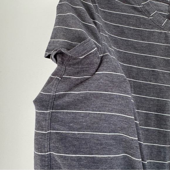 Lululemon Time To Restore Short Sleeve Serve Stripe Heathered Black White Size 4 - Picture 6 of 10